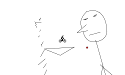 a very tall stickman