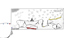 Rock track and half pipe