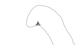 downhill in cave