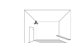 3d room with shelf