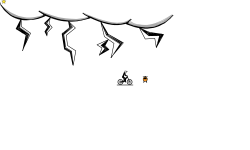 flying in the storm