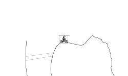 Downhill and the cave.