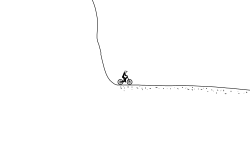por un pequeño puente