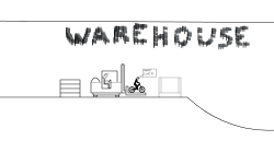 Forklift in warehouse