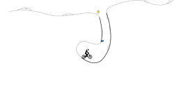 Out (hold up and left)
