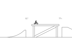 Dirt jumps and a skate park