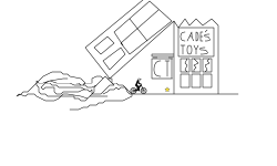 crushed building