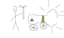 cannon shooting a free rider