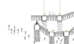 stickmen and car
