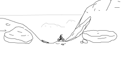 Dangerous rocky mountain ride