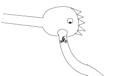 Sucked through a straw