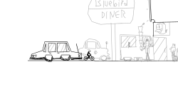 Riding at the Bluebird Diner