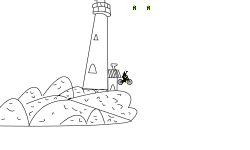 Lighthouse on an amazing shore