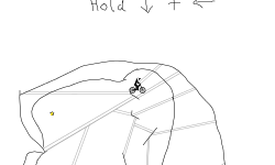 Hold ⇩ + ⇦