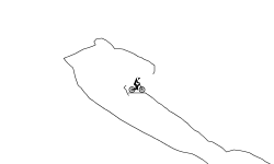down hill