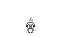 Creeper with headphones