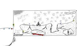 Rock track and half pipe tree